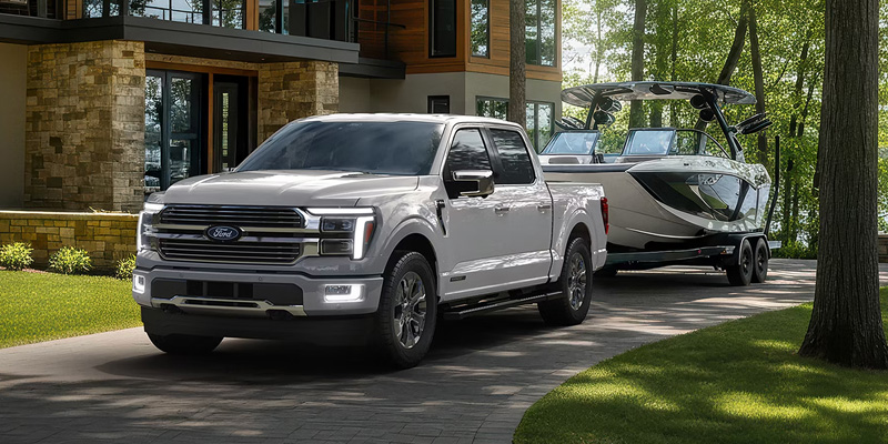 The Ford F-150 delivers impressive power and towing capability, perfect for hauling your boat to the lake with ease.