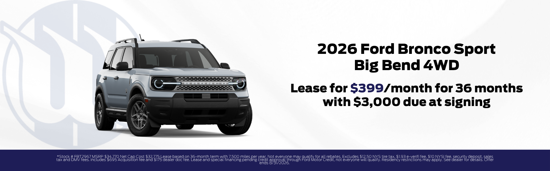 Bronco Sport August Lease Special