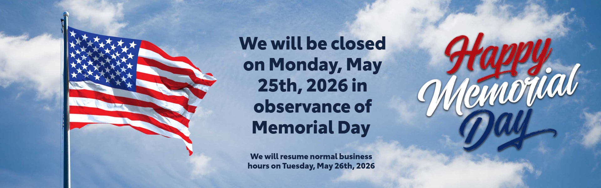 Closed Memorial Day